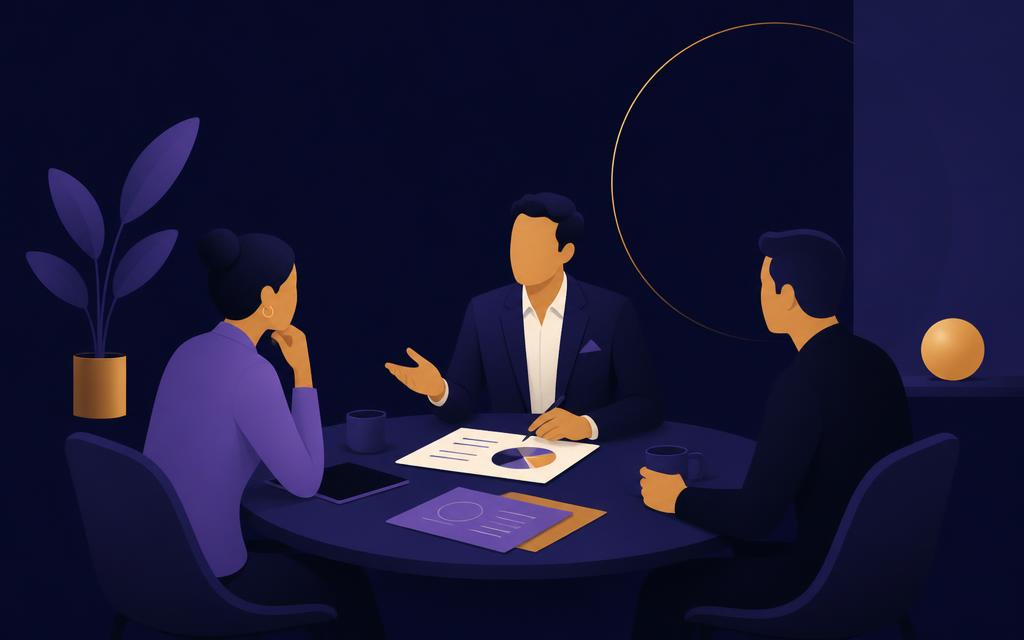 Ilustração de uma reunião de consultoria